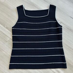 90s stripe knit square neck tank top